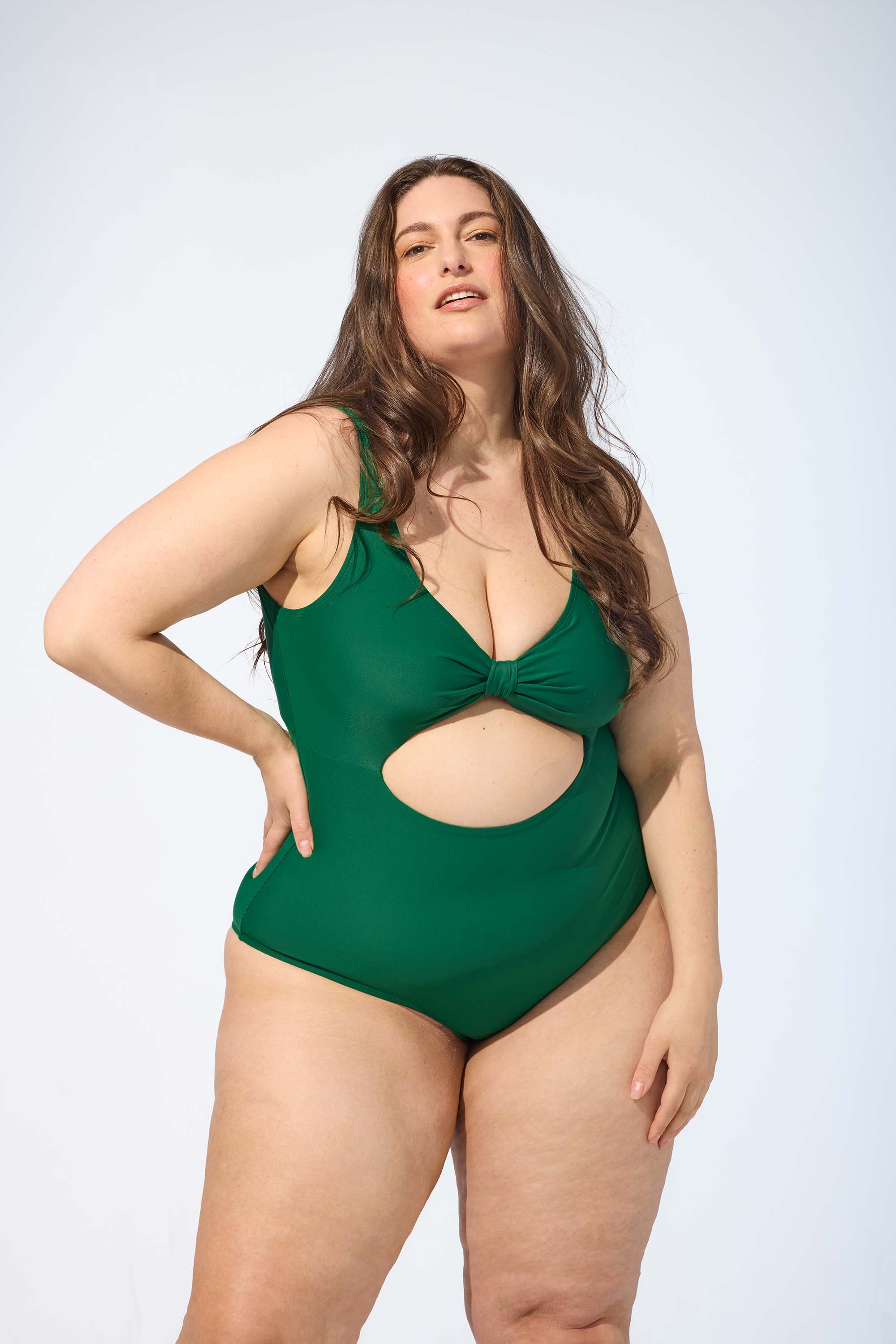 NICOLE - One-piece swimsuit in Forest green – Selfish swimwear
