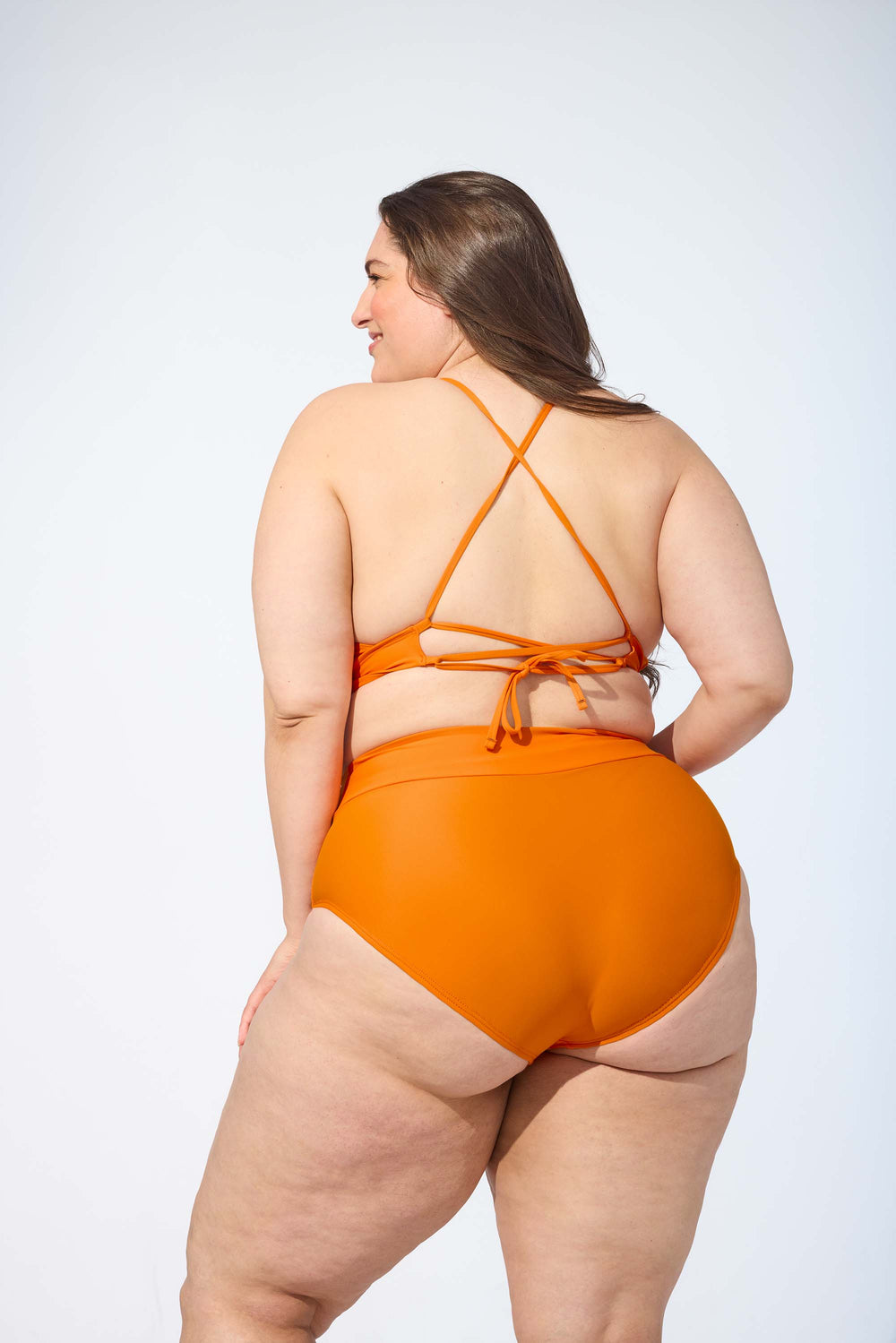 KAMALA - Bikini top in Pumpkin orange