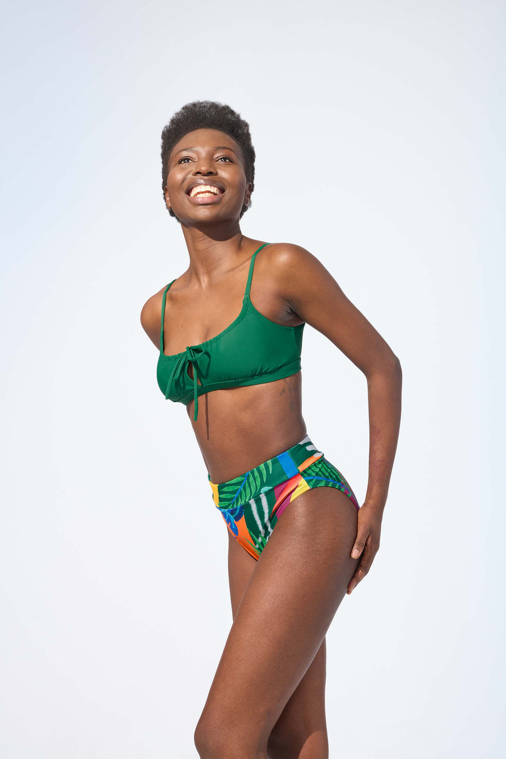 ANALIE – High waist bikini bottom in Essence print