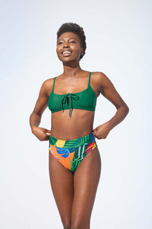 ANALIE – Bas de maillot de bain taille haute en Imprimé Essence