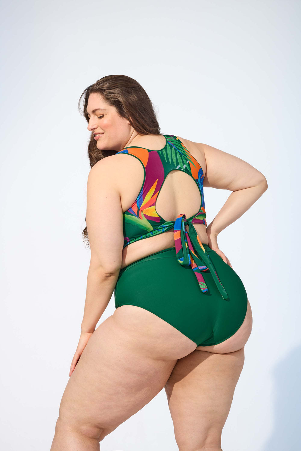 ANALIE – High waist bikini bottom in Forest green