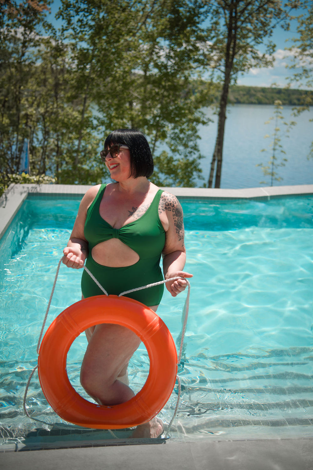 NICOLE - One piece in Forest green