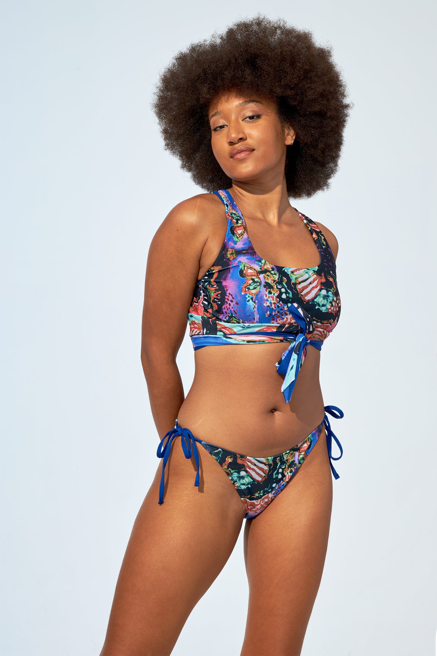 Bathing Suit Small Bust Strappy Print Piece Two Women Plus