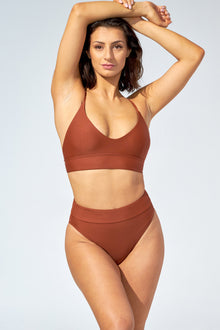 KAMALA - Bikini top in Chocolate brown - Selfish swimwear Top