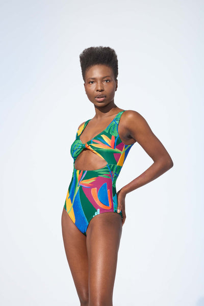 NICOLE - One-piece swimsuit in Essence print – Selfish swimwear
