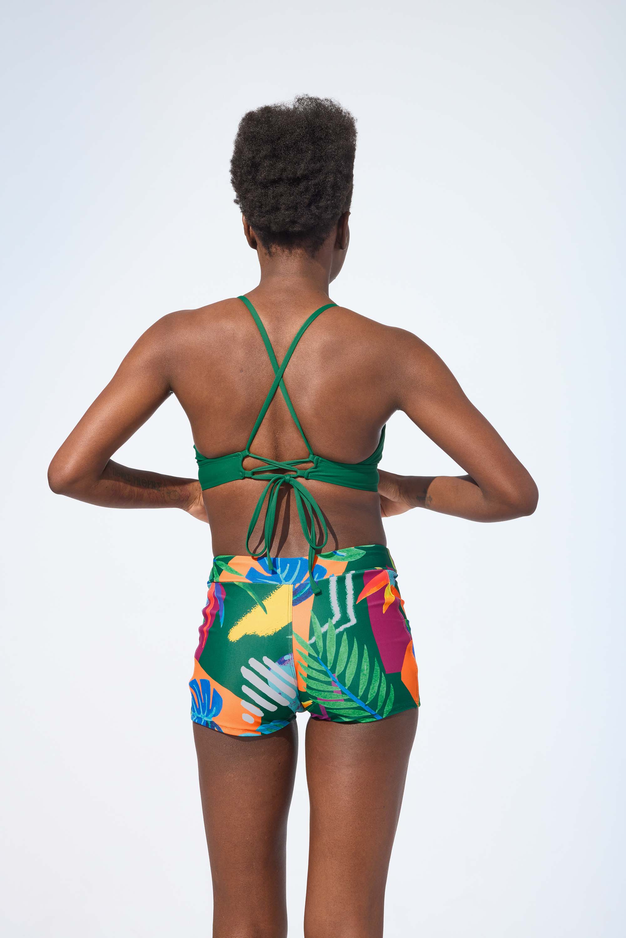 KAMALA - Haut de maillot de bain en vert forêt