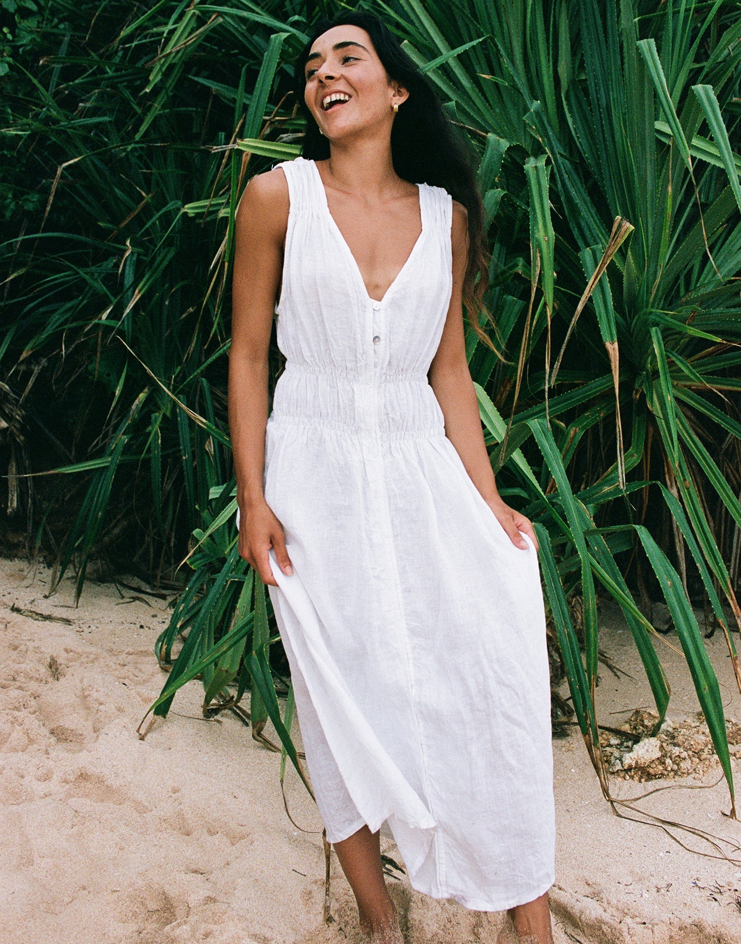 YOGA JEANS - Luna Midi Dress white