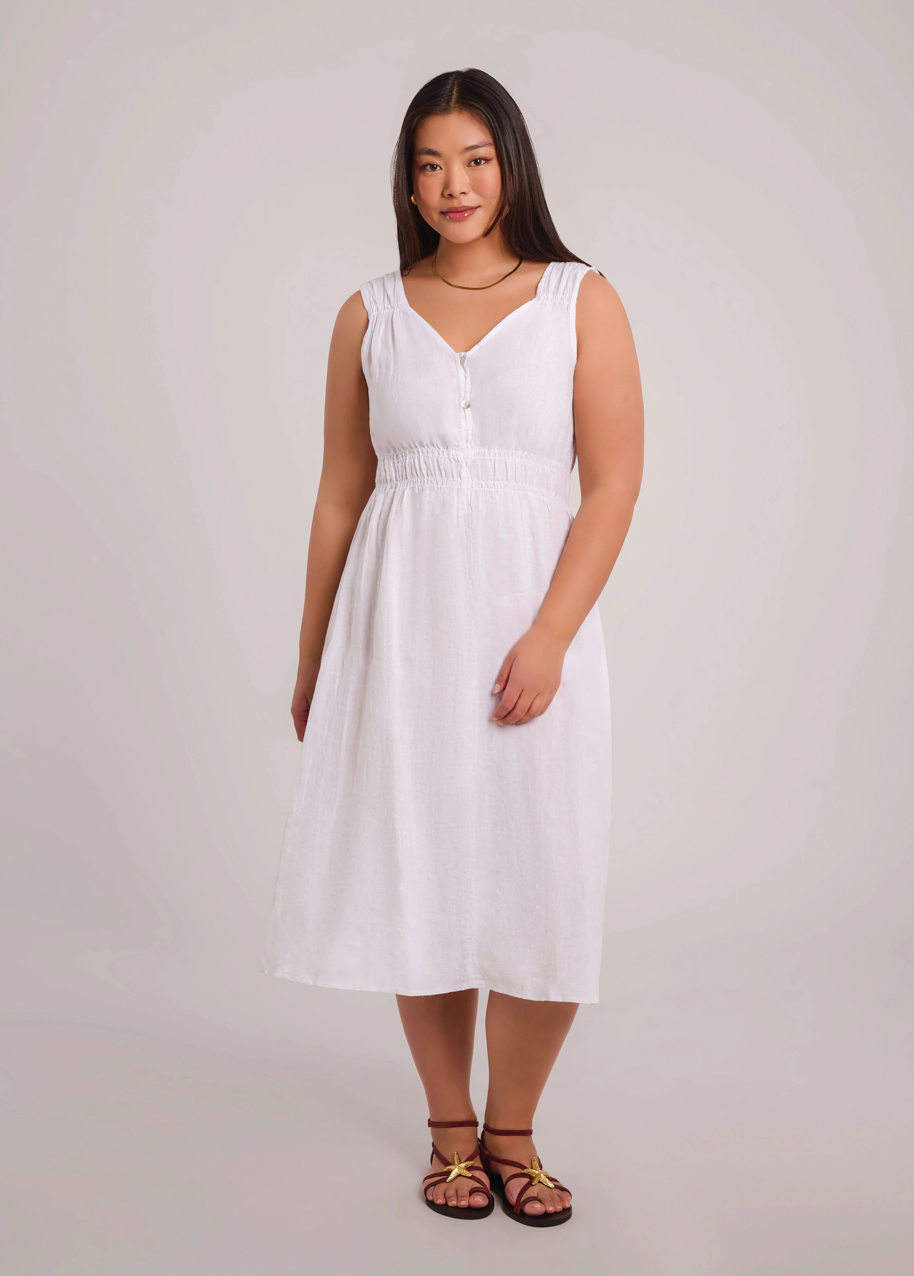 YOGA JEANS - Luna Midi Dress white
