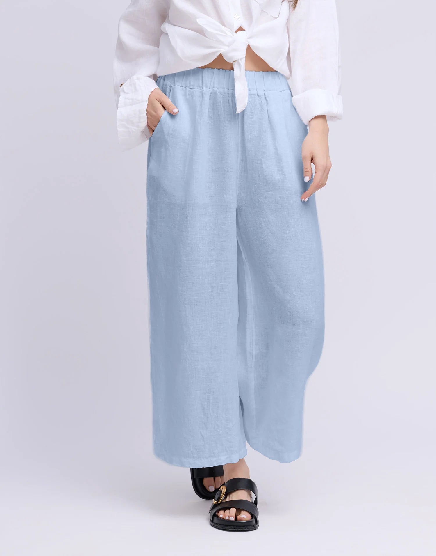 WIDE LEG LINEN PANTS SOFIA - Yoga Jeans