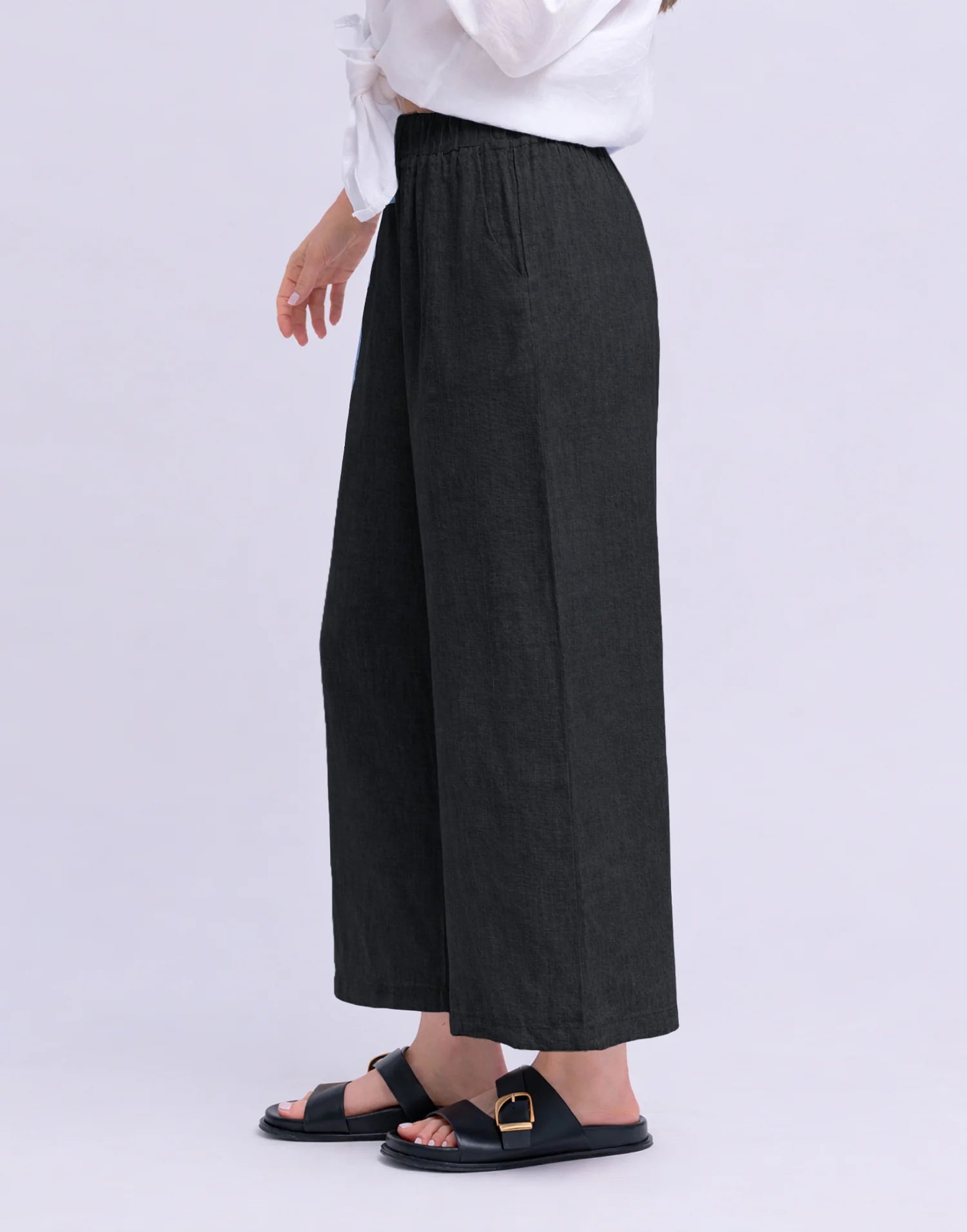 WIDE LEG LINEN PANTS SOFIA - Yoga Jeans