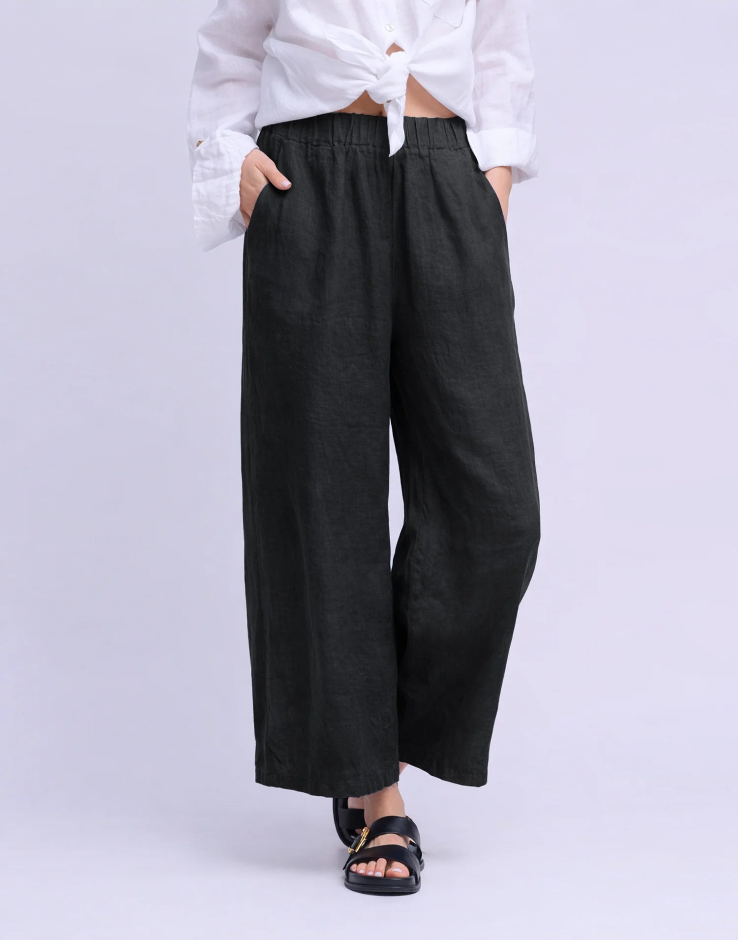 WIDE LEG LINEN PANTS SOFIA - Yoga Jeans