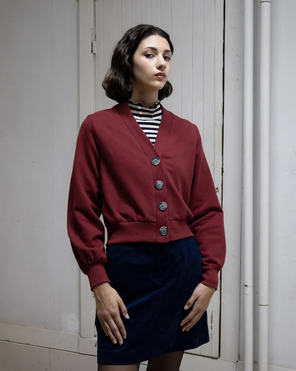 Eve Lavoie - Cardigan Amethyst Burgundy