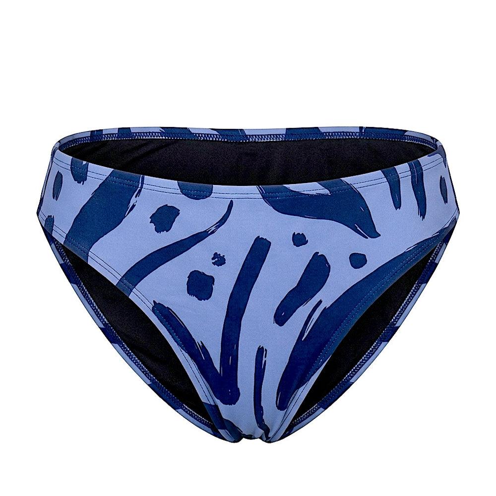(PRE-ORDER) ANA – Mid-high waist bikini bottom in blue current print