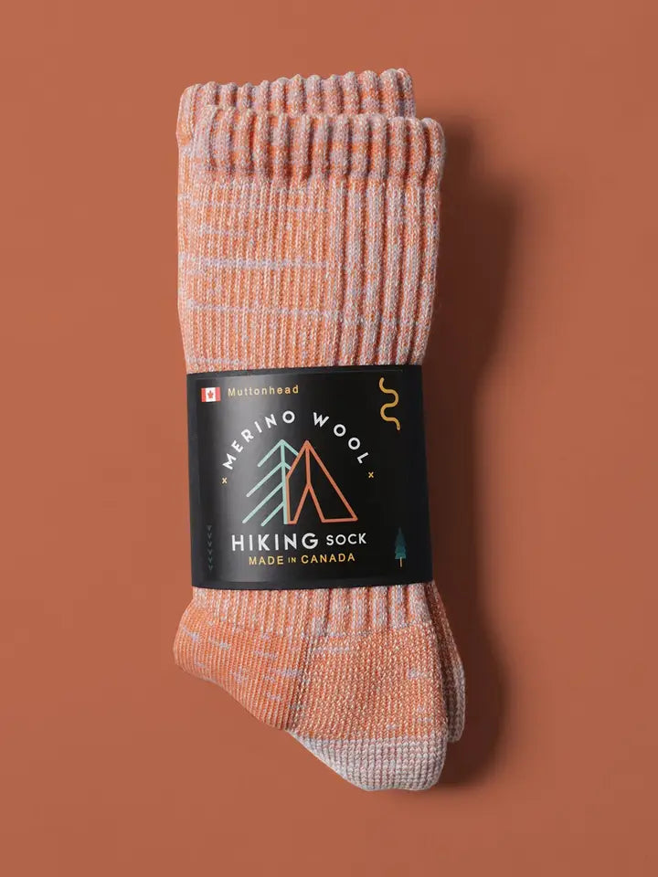 MUTTONHEAD - Chaussettes De Randonnée Merino Mountain - Orange/Ciel