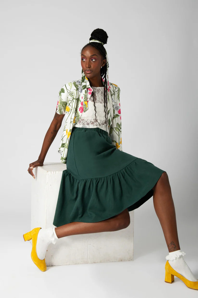 EVE LAVOIE - Aporia ruffled skirt green