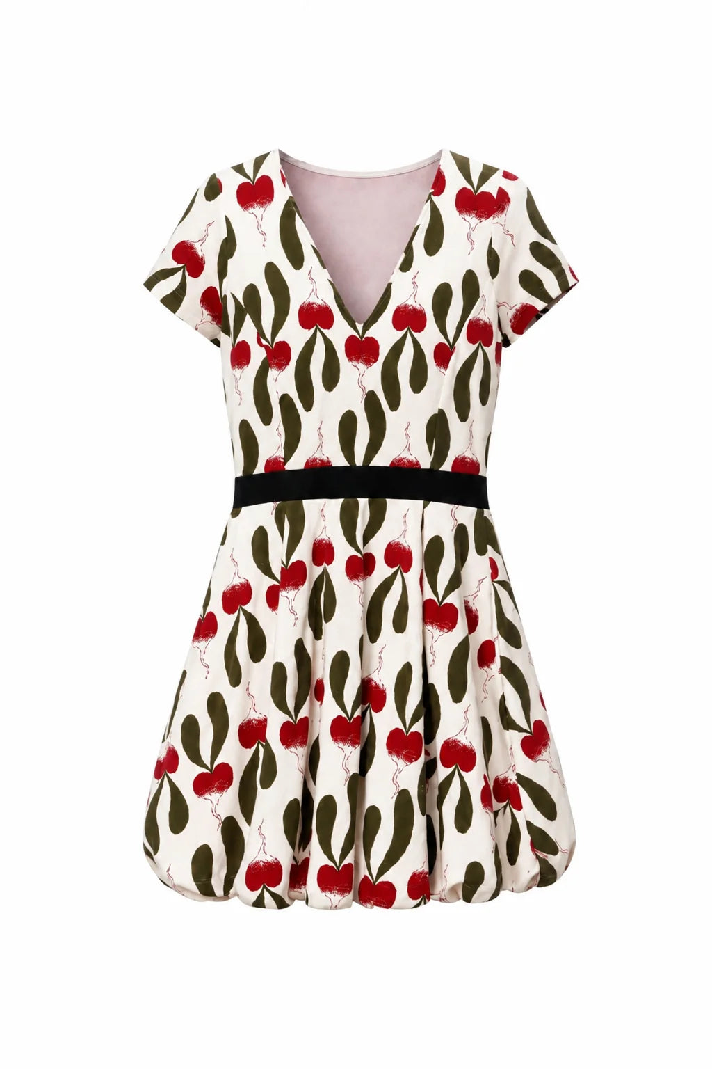 MARIGOLD - Belle  Robe jacquard à encolure en V motif radis