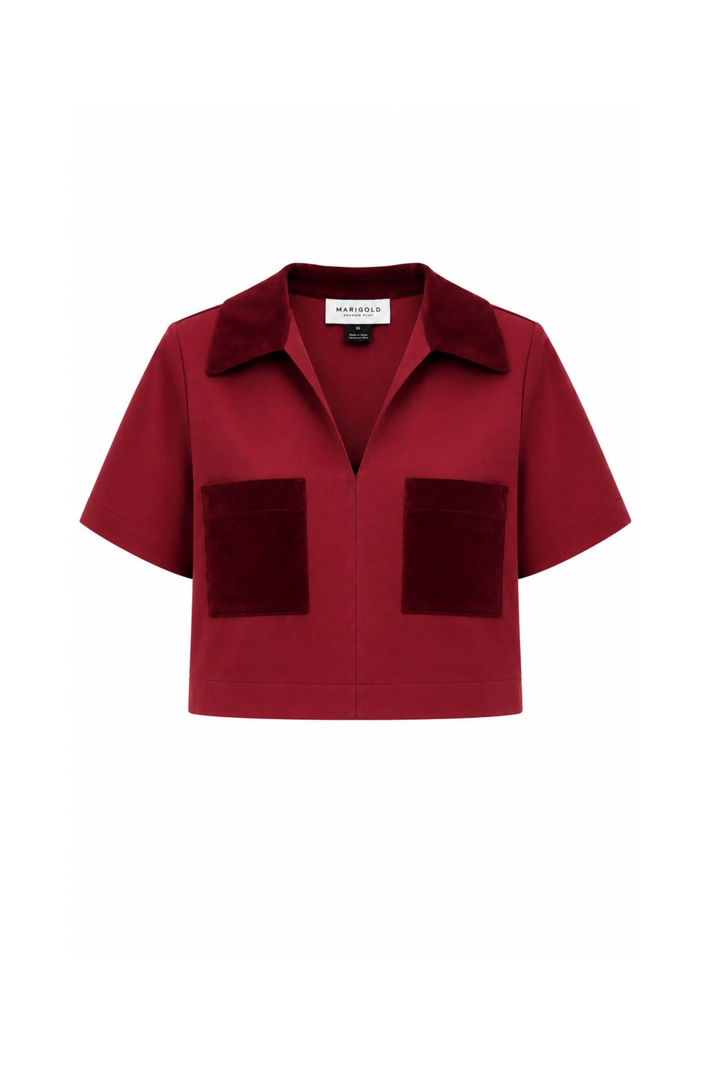 MARIGOLD - Cassie Short-sleeve top in twill and corduroy