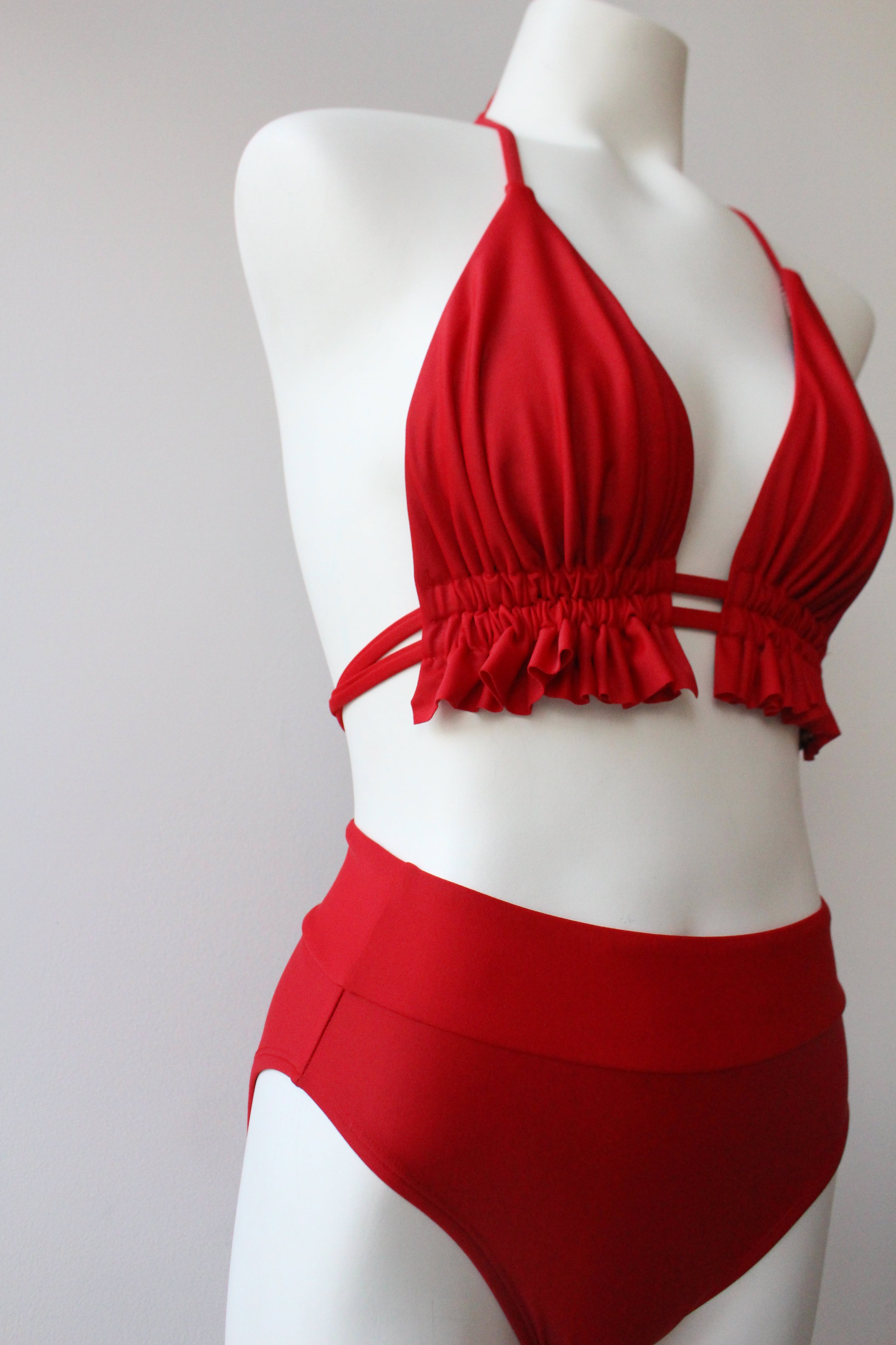 ROXY RÉVERSIBLE - Haut de maillot de bain en imprimé Paisley et rouge