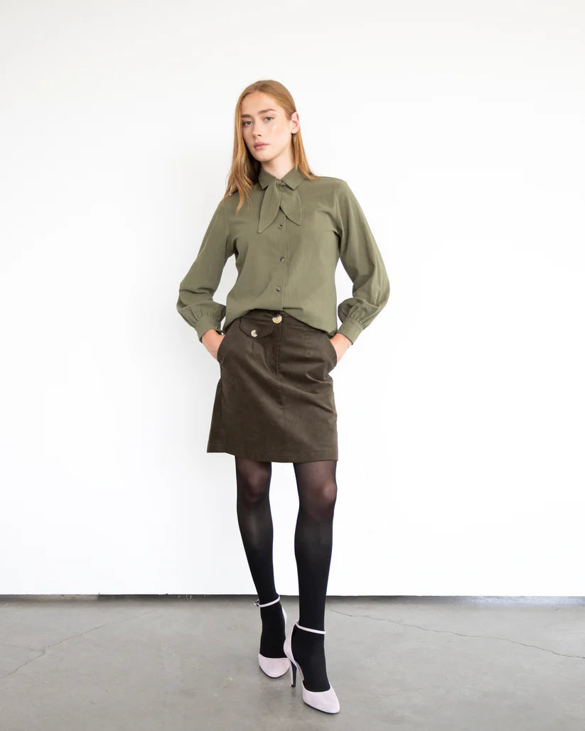 LESLIE mini skirt olive