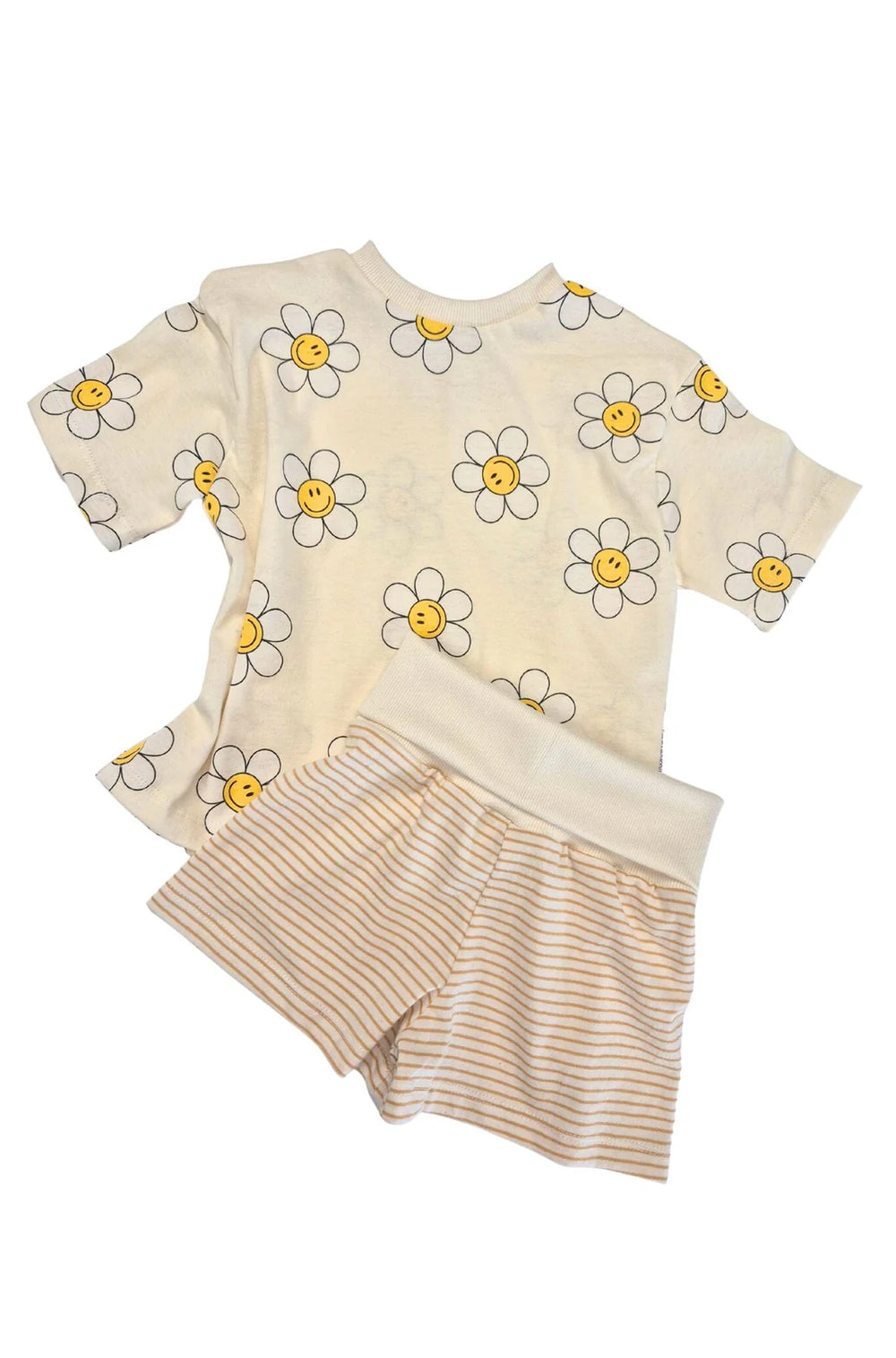 Oversized Cotton T-Shirt | Flowers & Smiley Faces
