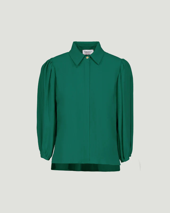 MARIGOLD - Baptiste puff sleeve shirt green