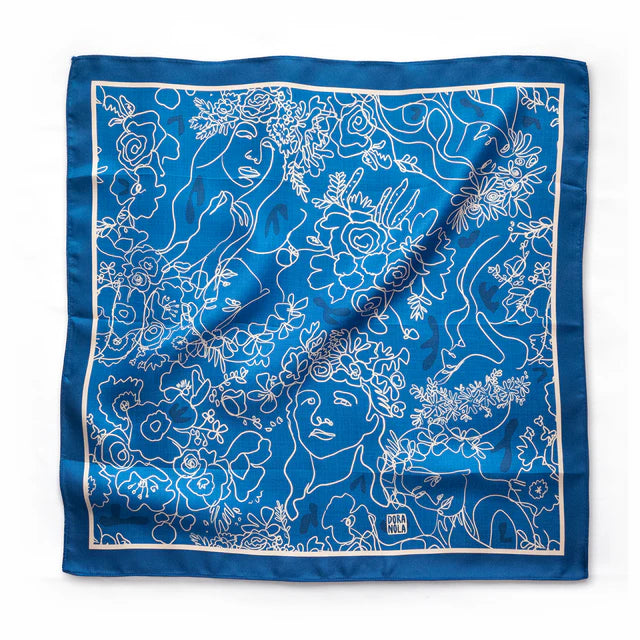 DORA NOLA - Neckerchief silk scarf - Queen - 20'' x 20''