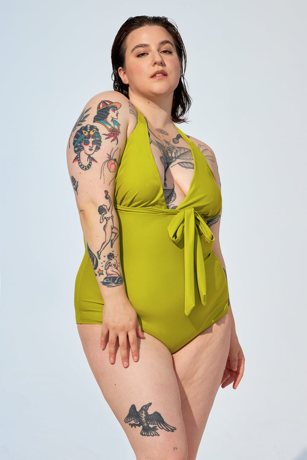 SAMANTHA - One piece in Lime green
