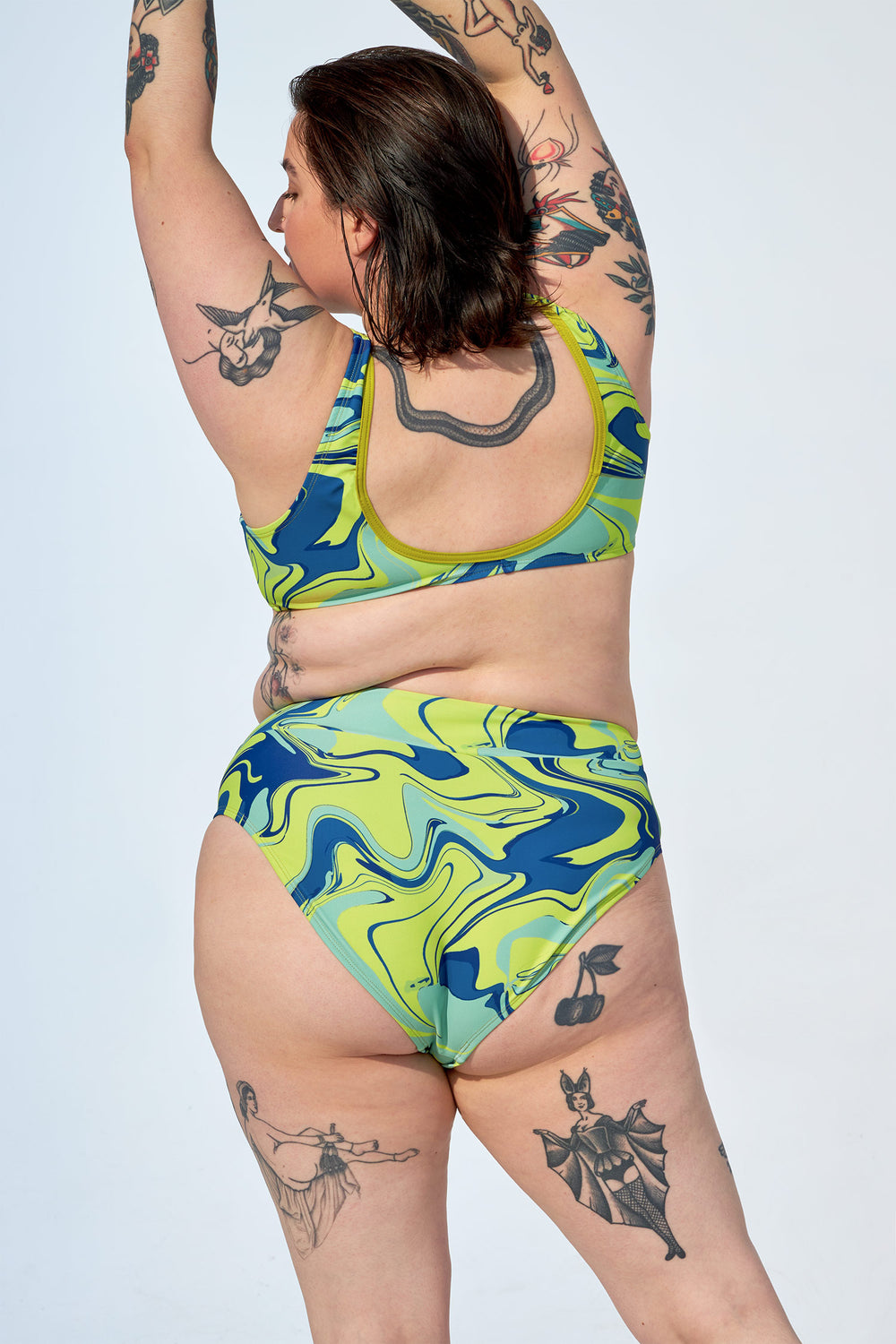 The Dominic High Waisted French Cut Bikini Bottoms Sustainable Swimwear -   Israel
