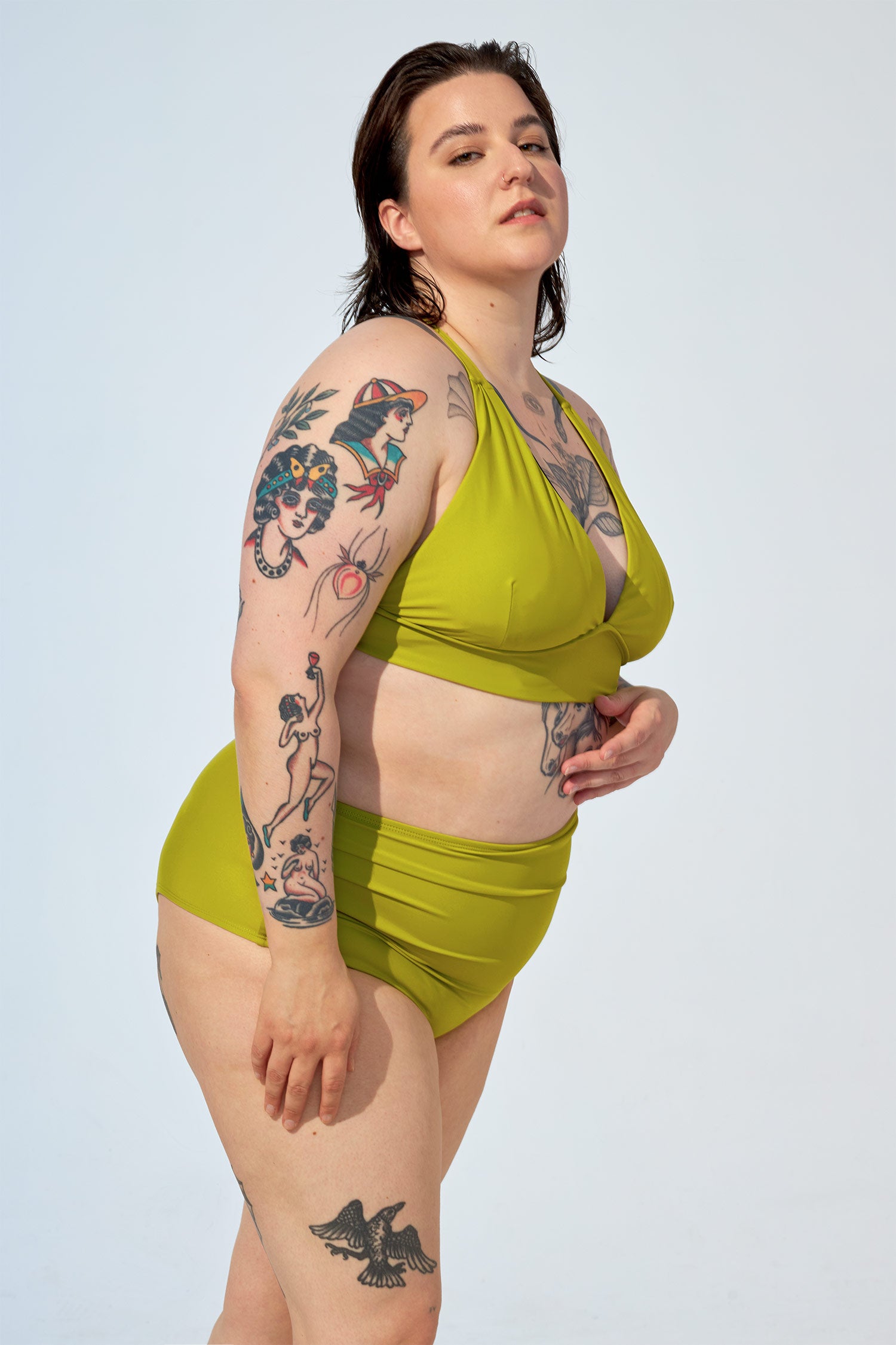 LAUREN - Bikini top in Lime green
