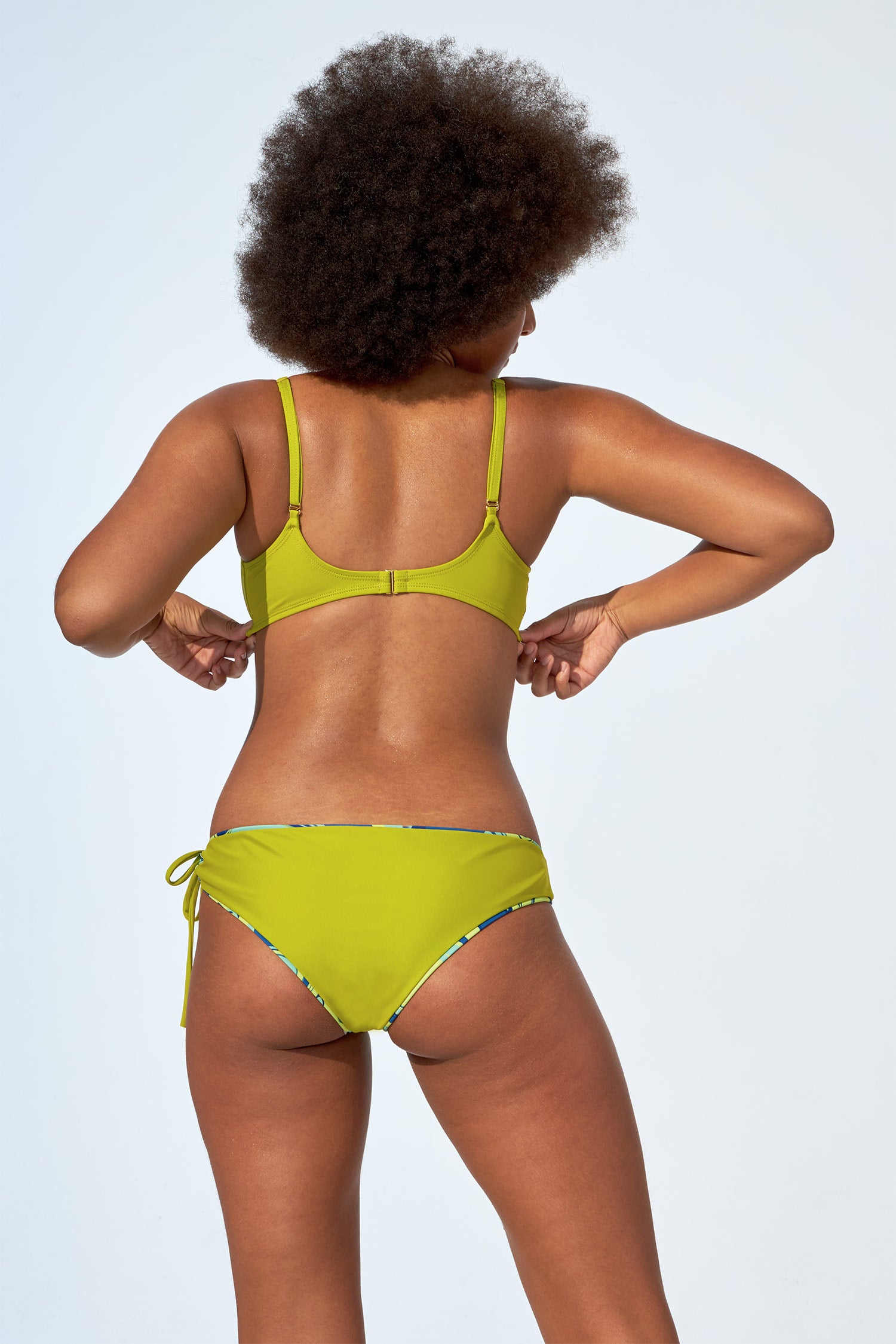 ANALIE – High waist bikini bottom in Green marble swirls print – Selfish  swimwear