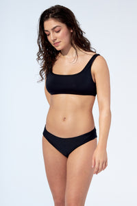 ERICA REVERSIBLE -Bikini bottom in Black and Stripes - Selfish swimwear Bottom