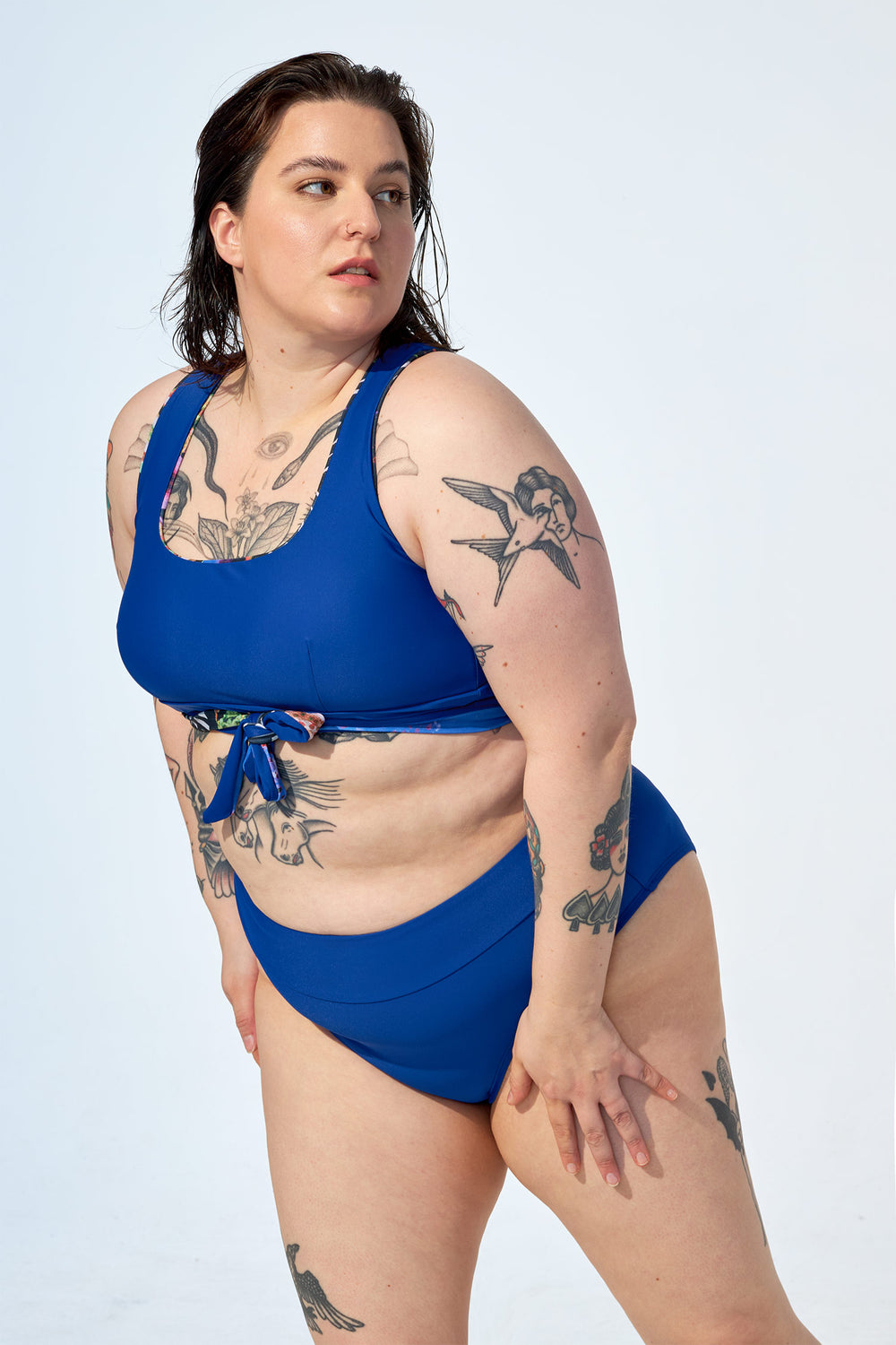 GENEVIEVE - Bikini top in Print oscar and Navy blue