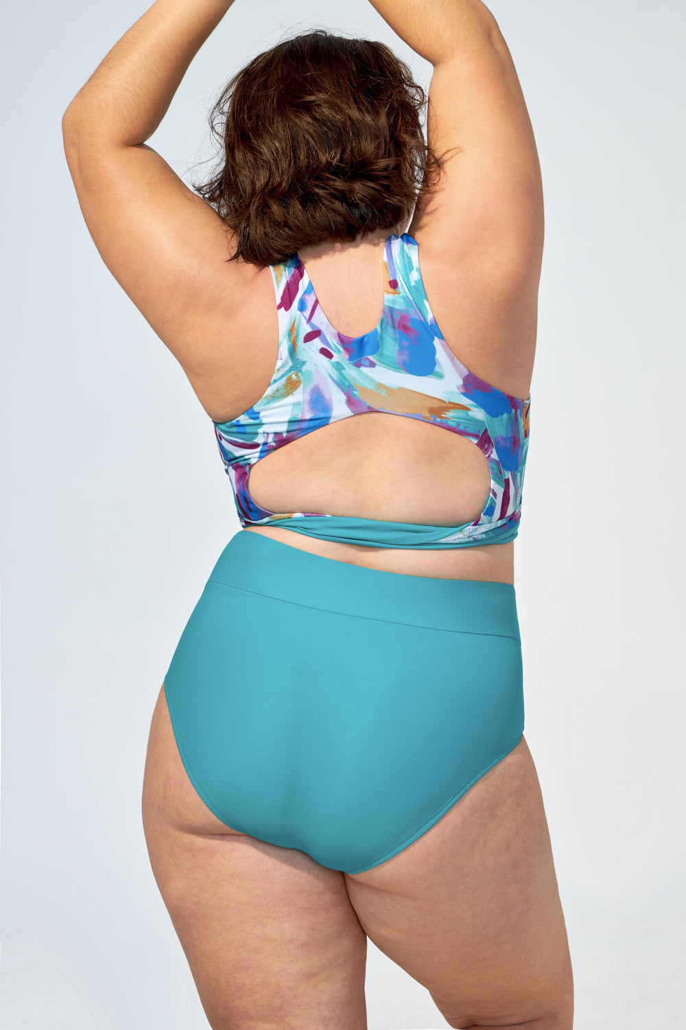 RACHEL REVERSIBLE – Bikini top in Electric pink and Brush stroke. – Selfish  swimwear
