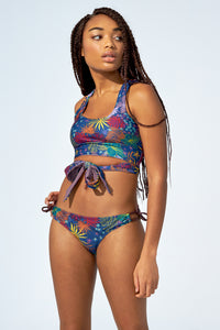GENEVIEVE - Bikini top in Soft purple & Flower print - Selfish swimwear Top