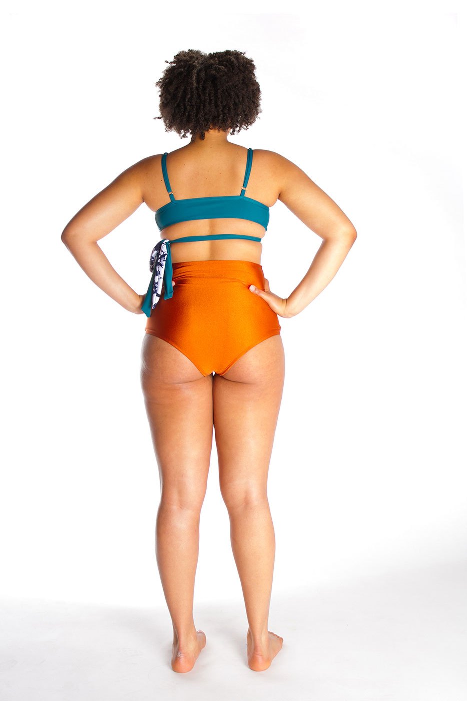 FLORA, High waist bikini bottom in Brush stroke