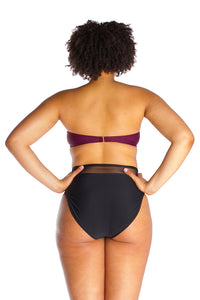 ANALIE – Bikini bottom in Black and mesh - Selfish swimwear Bottom