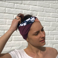 Twisted headband - color block Pink/Burgundy/Tie dye - Selfish swimwear Headband