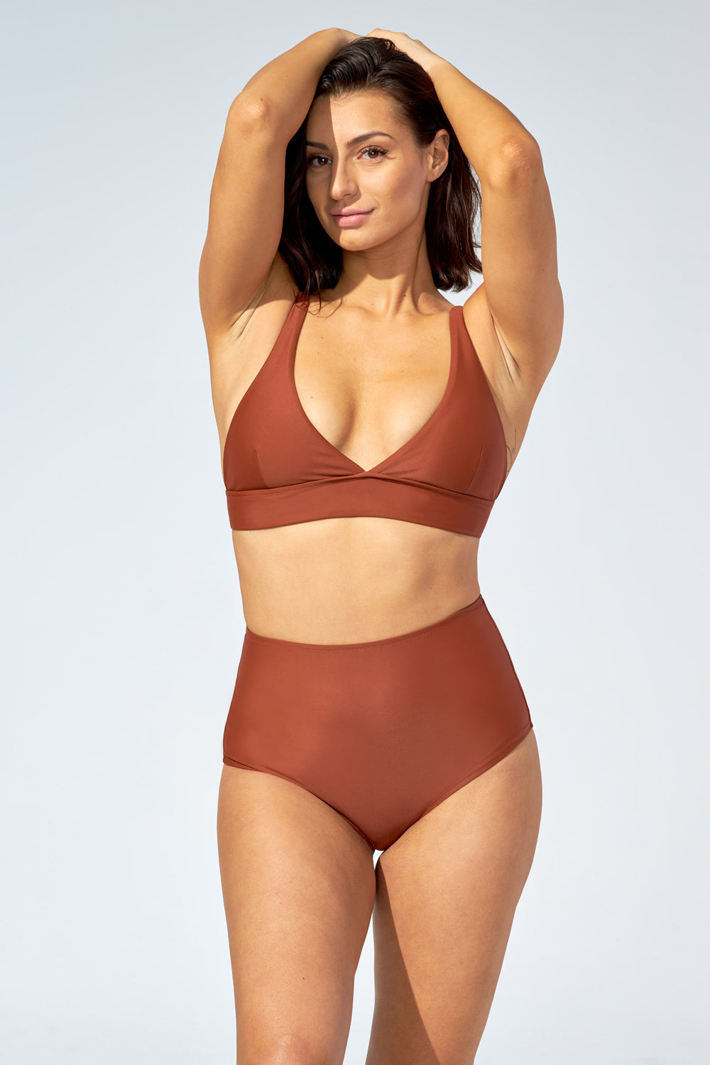 LAUREN - Bikini top in Chocolate brown - Selfish swimwear Top
