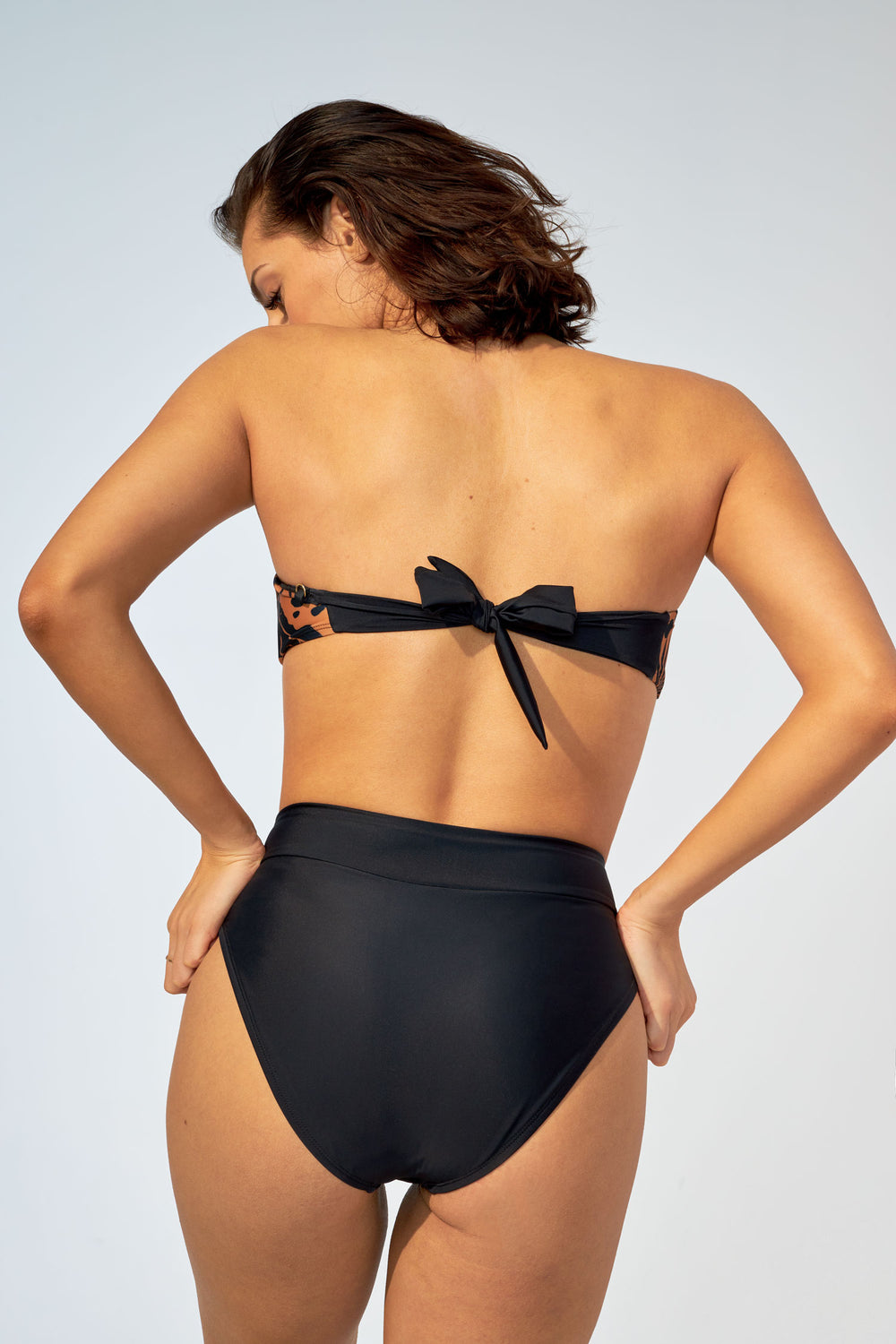 Low rise cheeky bikini bottom in black with transparency detail – Selfish  swimwear