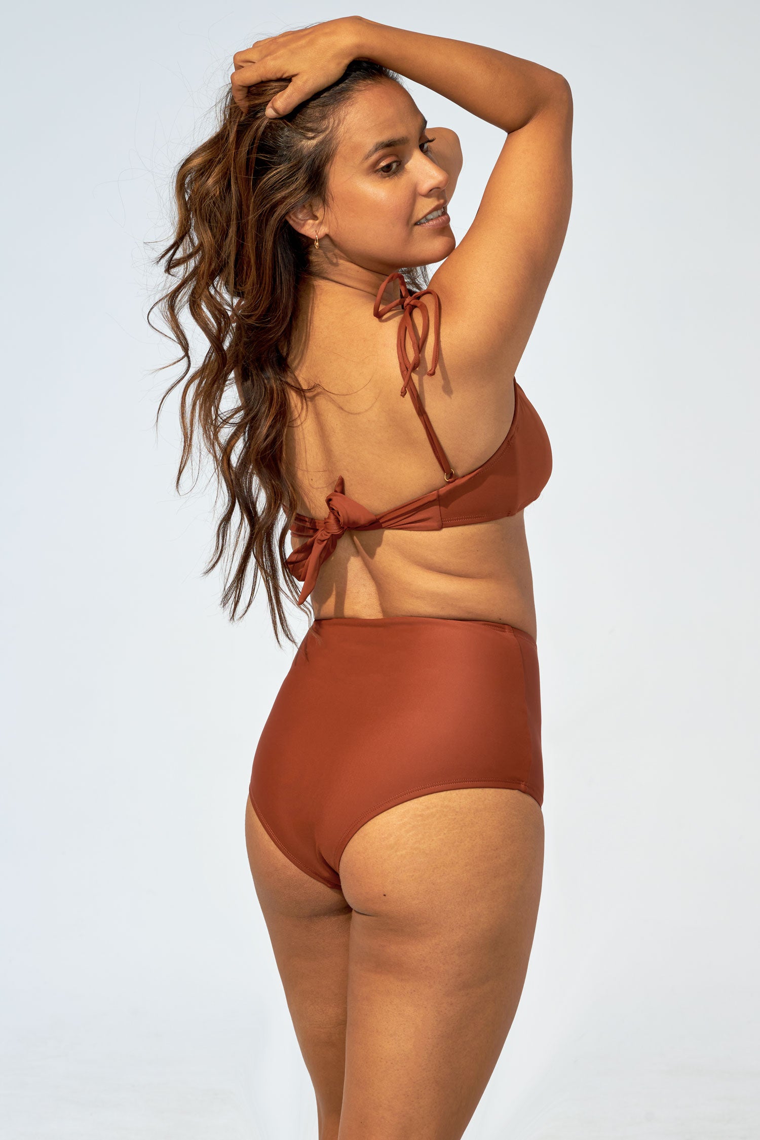 FLORENCE – High waist bikini bottom in Chocolate brown - Selfish swimwear Bottom