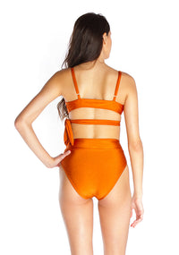 LOLA – Bikini top in Bronze orange - Selfish swimwear Top