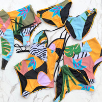 FLORENCE – High waist bikini bottom in Tropical print - Selfish swimwear Bottom